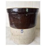 5 Gallon Brown Top Stoneware Crock
