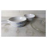 Corning Blue Cornflower, French White & Misc Lid