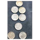 4 1946, 1 1947 and 3 1948 silver dimes