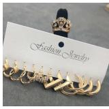 Collection of hoops & size 6 ring