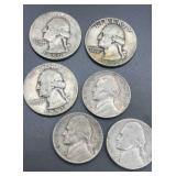 1950s Quarters (D)  & nickels