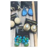 Collection of pierced earrings. 5 pair