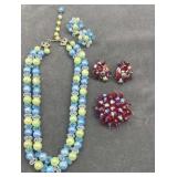 Vintage Jewelry Sets both with Clip on Earrings
