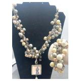 Beaded Jewel Kade Tie On Necklace & Bracelet Set