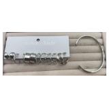Set of 6 pair of hoops & bangle bracelet.