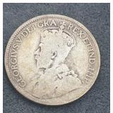 1913 Canadian Quarter King Georgivs V Deigra