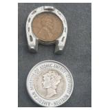 Museum of Atomic Energy 1941 dime and horseshoe