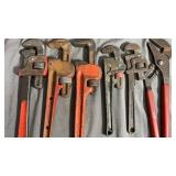 Pipe Wrench & Large Pliers Assortment
