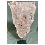 Pink Amethyst Slab 10x5x1 in  w Stand