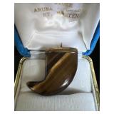 Tigerï¿½s Eye Claw Pendant w/ 14k Gold 585