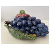 Italian Grape Cluster Ceramic Lidded Dish