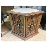 Mid Century Hexagonal Side Tale Stone top.