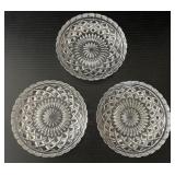 Starburst & Diamond Cut Glass Shallow Bowl Dishes