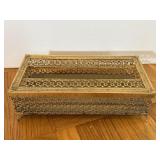 Regency Brass Filigree Tissue Holder