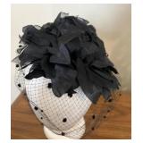 Union Made Fabric Feather Hat w/ Netting