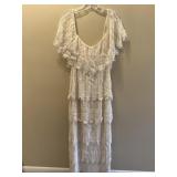 Lee Jordan Vintage Lace Dress Measures 55 in