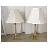 Glass & Gold Table Lamp Pair