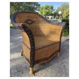 Art Deco Wicker Rattan Arm Chair