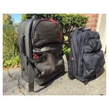 Two Travel Bag Backpacks w/ Wheels larger green