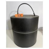 Vintage Hat Box w/ Old Airline Luggage Tag