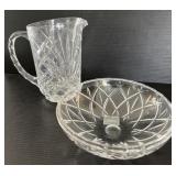 Durand & Gorham Crystal Pitcher & Bowl