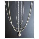 Sterling Silver & Gemstone Pendant Chain