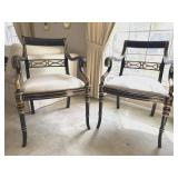 Pair of Maitland Smith Regency Style Side Chairs