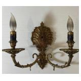 Antique Gilt Electric Wall Sconce Light