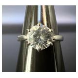 Sterling Silver Ring w/ Brilliant Cut Solitaire