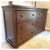 Six-drawer wood buffet chest