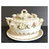 Vintage handpainted Lenwile Ardalt soup tureen