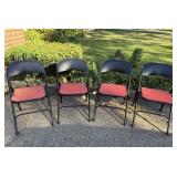 Samsonite Folding Chairs Vintage Red & Black Set