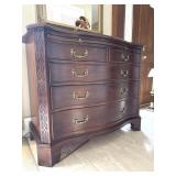 Mahogany Serpentine Chest of Drawers by Century