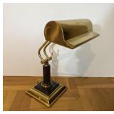 Brass Bankerï¿½s Lamp With Marble Accents