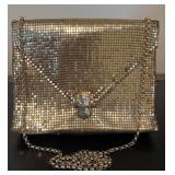 Whiting & Davis Gold Mesh Chain Evening Bag Purse