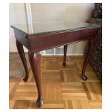 Queen Anne Side Table With Glass Top