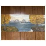 Original Oil On Board Panorama Lake
