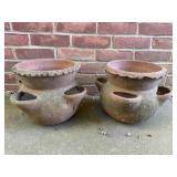Terra Cotta Strawberry Planter Pot Pair
