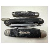 Lot of 3 Vintage Folding Knives Including KA-BAR