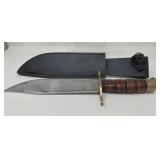 USMC Style Bowie Knife w/ Leather Sheath