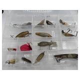 Old Metal & Wooden Fishing Lures Lot