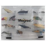 Vintage Mixed Fishing Lures in Magreel Box