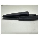 Black Fixed Blade Utility Knife with Sheath