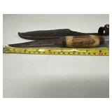 Vintage Stag Handle Hunting Knife w/ Sheath