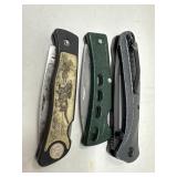 Lot of 3 Modern Folding Knives