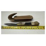 Custom Damascus Folding Knife w/ Sheath