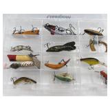Assorted Vintage Fishing Lures in Case