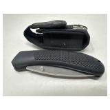 Black Folding Utility Knife with Sheath