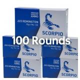 100 rds Scorpio 223 Rem 55 gr FMJ NIB