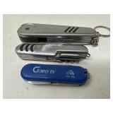 Three Multi-Tool Pocket Knives